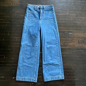 Rollas Wide Leg Sailor Jeans in Ashley Blue